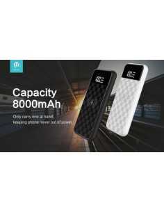 Power bank 8000 mAh Wireless con Display standard Qi Bianco