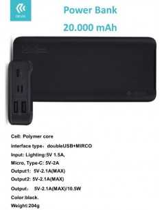 Power Bank 20.000 mah ingresso 5V 1.5A Uscite 3 per 5V-2.1A 