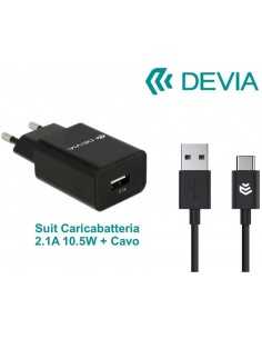 Suit Carica Batteria 2,1A e Cavo Type-C Android Nero