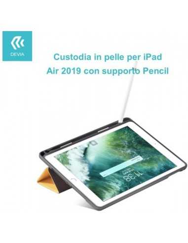 Custodia in pelle per iPad Air 2019 con supporto Pencil Nera