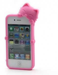Rosa gato style silicone case for iphone 4/4s