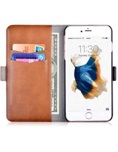 Custodia in Pelle con Portadocumenti per iPhone 6S/6 Marrone