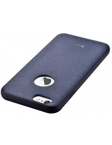 Cover in Vera Pelle Per iPhone 6/6S Con Vista Logo Royal Blu