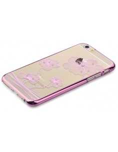 Custodia con Swarovski per iPhone 6/6S Crystal Flora Pink