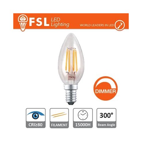 Lampada Filamento Oliva - 4W 2700K E14 400LM Dimmerabile