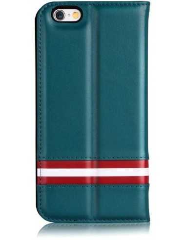 Cover a Libro in Pelle Italiana Bally iPhone 6/6S Plus Blu