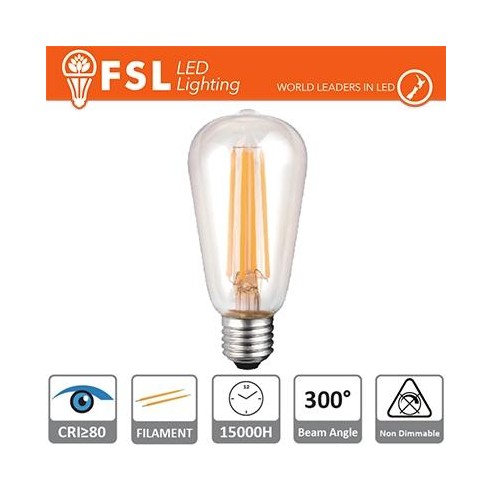 Lampada Filamento Edison - 6W 2700K E27 800LM