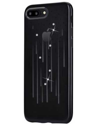 Cover Soft Meteor Crystals from Swarovski iPhone7 Bordo Nero