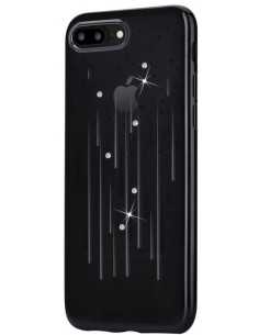 Cover Soft Meteor Crystals from Swarovski iPhone 7 Plus Nero
