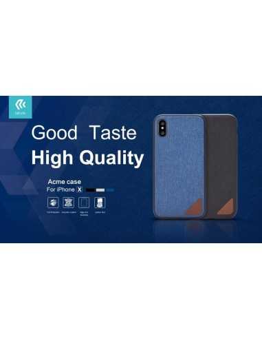 Cover in Pelle Lavorata Acme per iPhone X Nera