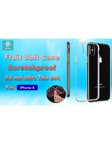 Cover Fruit Soft 0,6mm Anti Graffio 4H iPhone X Trasparente