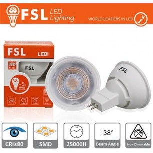 MR16 Lampadina LED - 6W 6500K 520LM 38º CRI80 AC/DC 12V