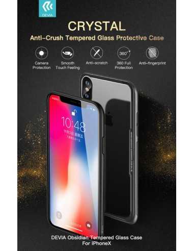 Cover Osbidian con retro in Vetro Temperato per iPhoneX Nero