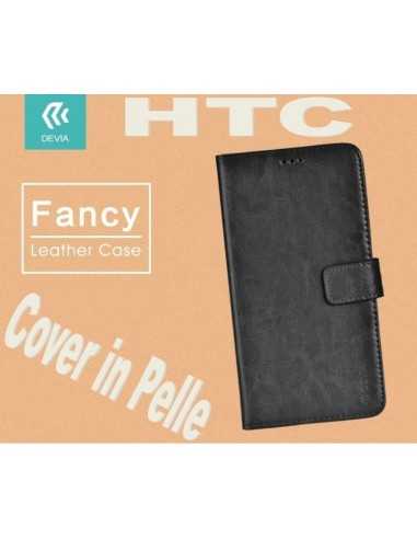 Custodia a Libro in Pelle Per HTC X9 Nera