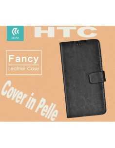 Custodia a Libro in Pelle Per HTC M10 Nera