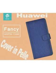 Custodia a Libro in Pelle Per Huawei P8 Blu