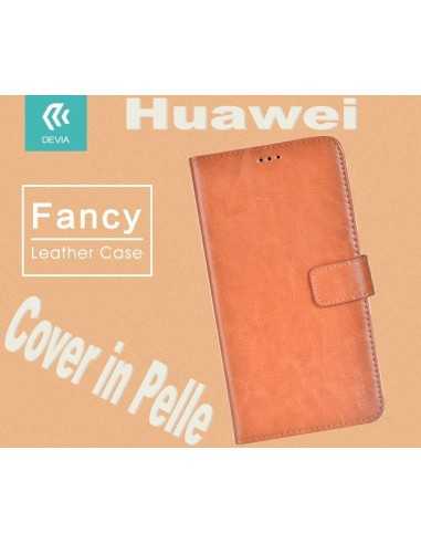 Custodia a Libro in Pelle Per Huawei P8 Lite Marrone
