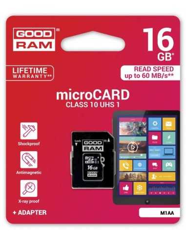 microSD 16GB CARD class 10 UHS I + adapter - retail blister