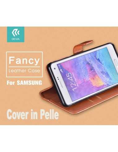 Cover a Libro in Pelle Marrone Fancy Samsung Galaxy S7 Edge