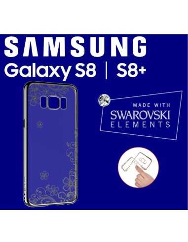 Cover Swarovski Crystal Joy soft per Samsung S8 Gun Black