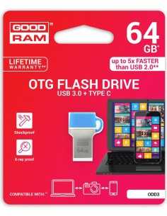 GoodRAM 64GB USB 3.0 + type C DUALDRIVE con cappuccio blu