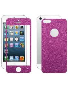 Skin Glitter fronte retro per Apple iPhone 5 colore Viola 