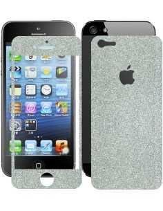 Skin Glitter fronte retro per apple iPhone 5 Argento scuro