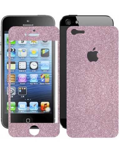 Skin Glitter fronte retro per Apple iPhone 5 colore Rosa