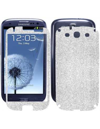 Skin Glitter fronte retro per Samsung S3 colore Argentata