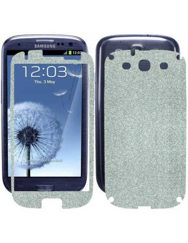 Skin Glitter fronte retro per Samsung S3 color Argento scuro