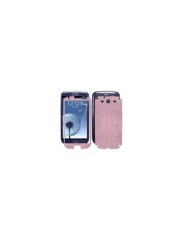 Skin Glitter fronte retro per Samsung S3 colore Rosa Chiaro