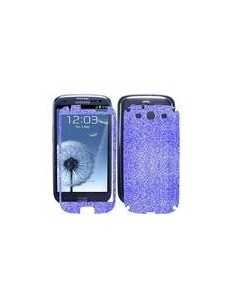 Skin Glitter fronte retro per Samsung S3 color Blu Argentato