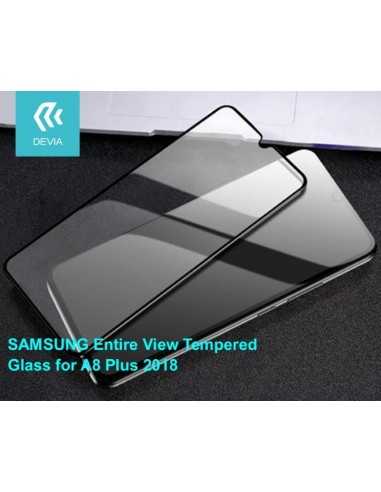Pellicola in vetro temperato Full Samsung A8 Plus 2018 Nera