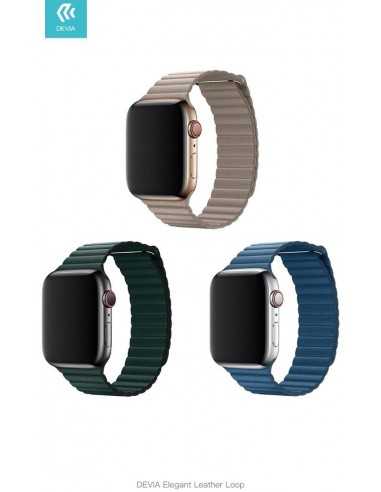 Cinturino Apple Watch 4 serie 40mm Elegant Leather Cape Blue