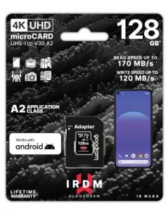 microSD IRDM by GOODRAM 128GB UHS I U3 A2 + adapter