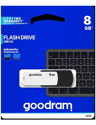 Pendrive GOODRAM Black-White 8GB USB 2.0 - retail blister