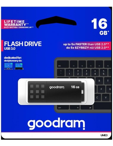 Pendrive GoodRAM 16GB BLACK USB 3.0 - retail blister