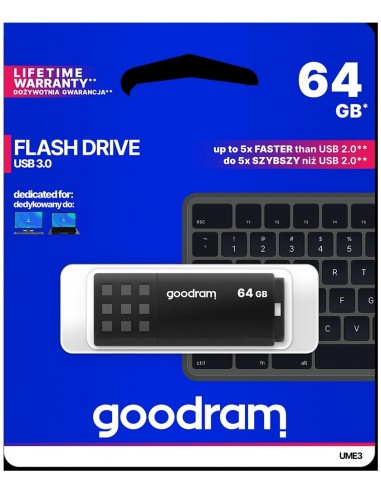 Pendrive GoodRAM 64GB BLACK USB 3.0 - retail blister