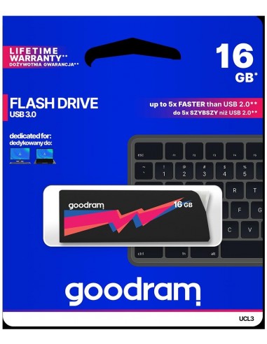 Pendrive GoodRAM 16GB UCL2 BLACK USB 3.0 - retail blister