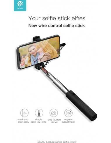 Asta Selfie per iOS con connettore Lightning Lunga 64cm Nera