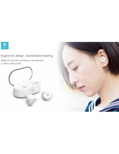 Auricolari stereo TWS 5.0 Bluetooth con box di carica Bianco